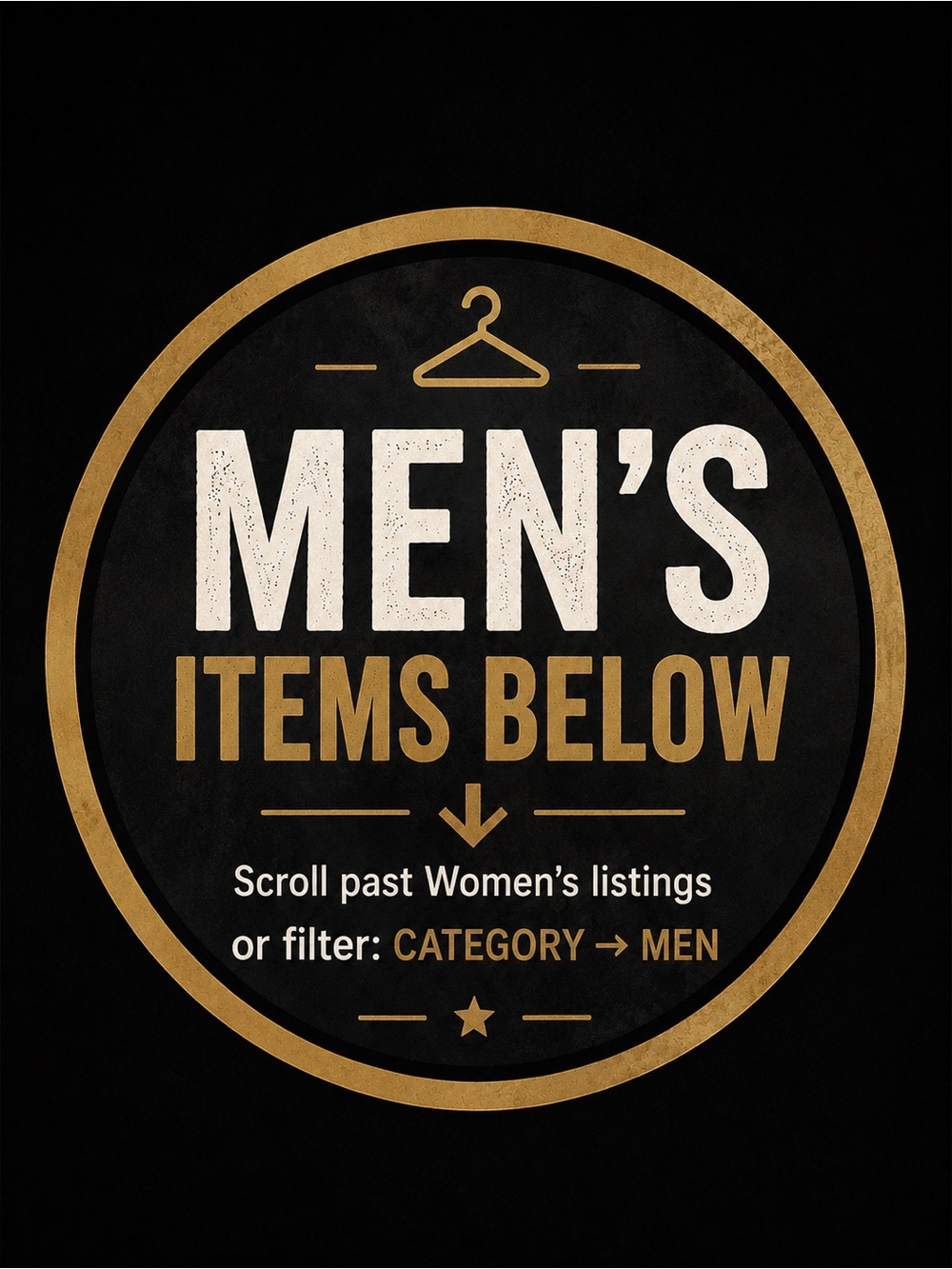 Men’s Items Below — Scroll Down or Filter Men